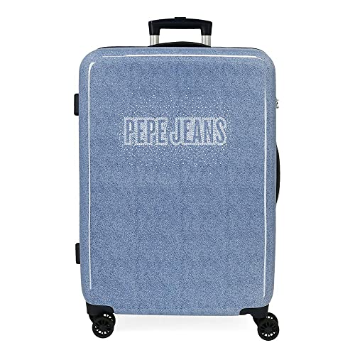 Pepe Jeans Cyfrowa walizka średnio-niebieska 48 x 68 x 26 cm, sztywny zamek szyfrowy ABS, 70 l, 3 kg, 4 podwójne koła