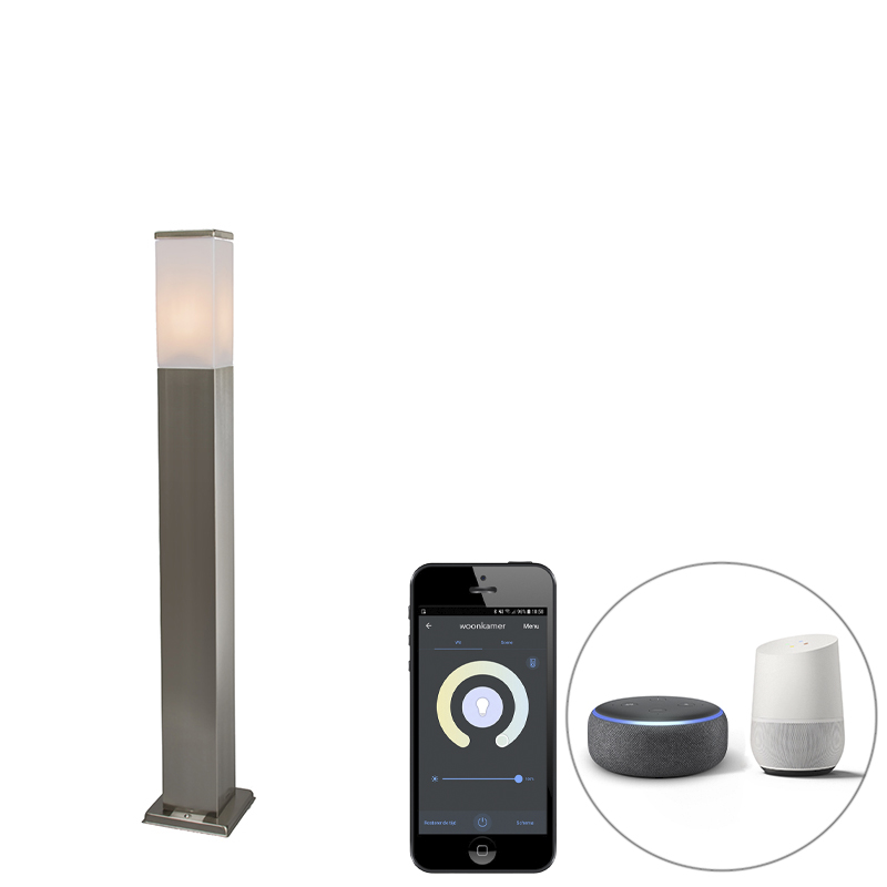 QAZQA Inteligentna lampa zewnętrzna 80 cm stal z Wifi P45 - Malios