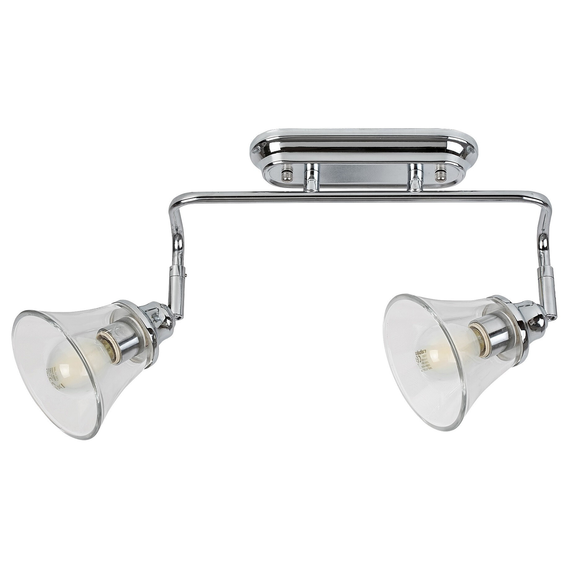 Rabalux Antoine 3208 kinkiet lampa ścienna 2x40W E14 transparentny/chrom