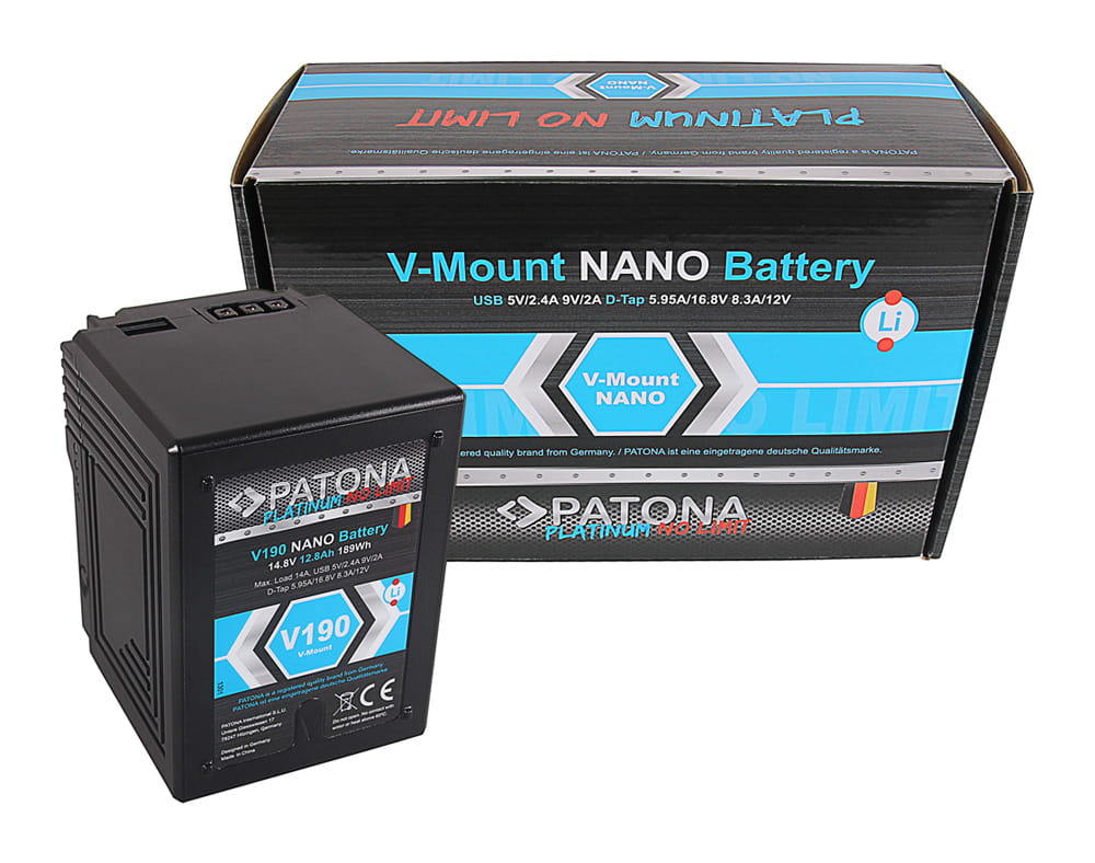 Akumulator Platinum PATONA NANO V-Mount V190 RED ARRI 189Wh