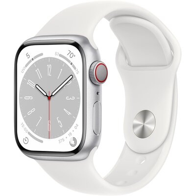 Apple Watch 8 GPS+Cellular 41mm Stalowy Biały