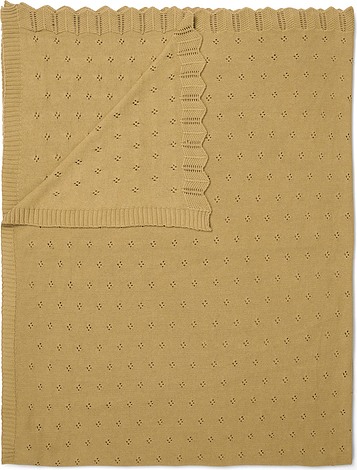 Koc Knitted Ajour 130 x 170 cm żółty
