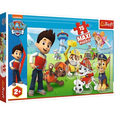 Trefl Puzzle 15 elementów Maxi Zabawny Psi Patrol
