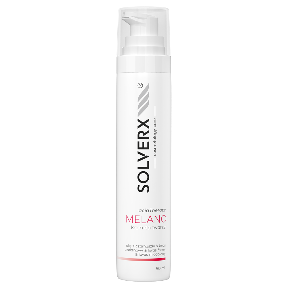 Krem do twarzy z kwasami - SOLVERX Acid Therapy - MELANO - na przebarwienia - 50 ml