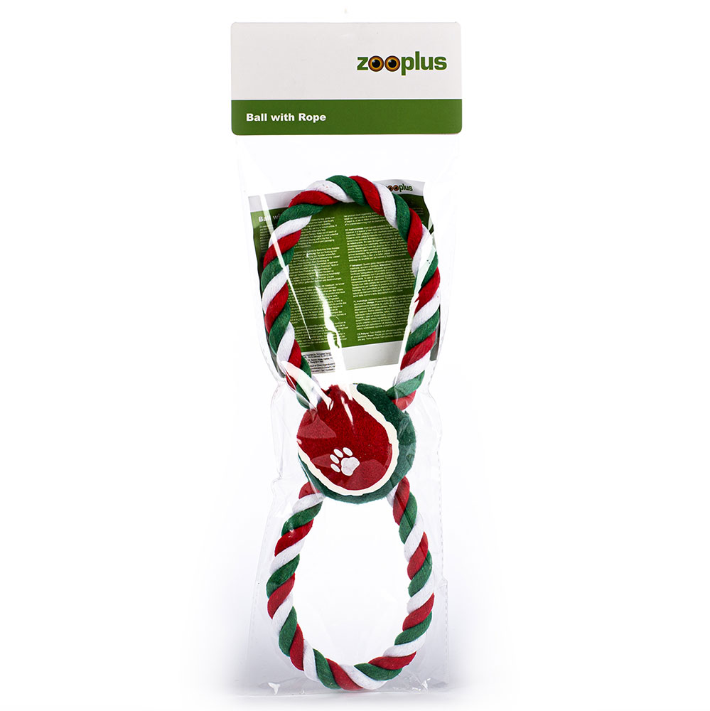 28 x 6,4 x 5 cm | Zabawka dla psa piłka ze sznurkiem| Dostawa i zwrot GRATIS od 99 zł
