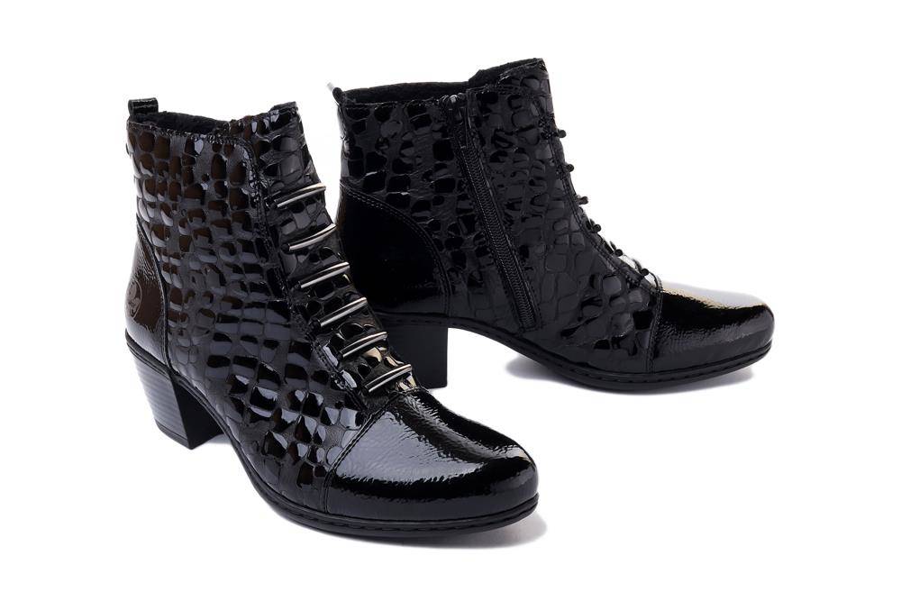 RIEKER Y2162-01 black, botki damskie - Rieker