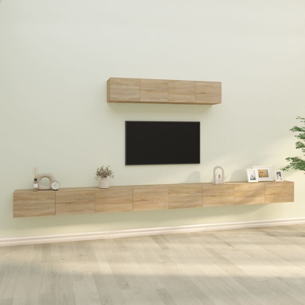 Lumarko Zestaw 4 szafek TV, dąb sonoma, materiał drewnopochodny