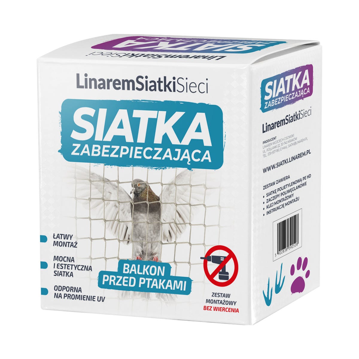 Siatka ochronna na balkon dla kota 2 x 3 m 5902838390719