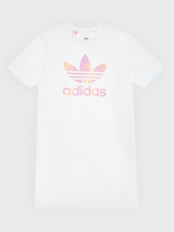 adidas Sukienka codzienna Graphic Logo HK2935 Biały Relaxed Fit