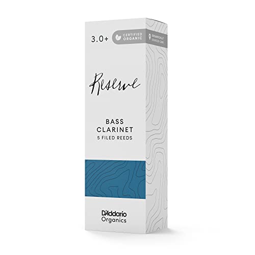D'Addario Organic Reserve Bass Clarinet Reeds – Stroiki do klarnetu – Pierwsza i jedyna organiczna trzcina – siła 3,0+, 10 sztuk