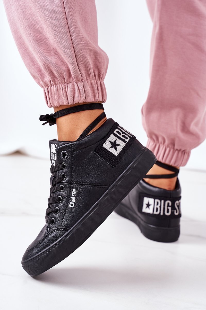 Damskie Ocieplane Sportowe Buty Big Star EE274351 Czarne - Zazoo