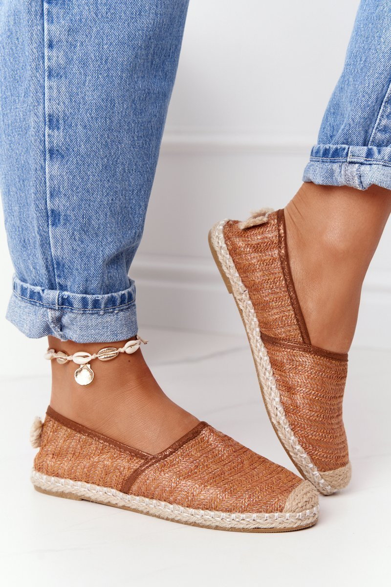 Espadryle Na Słomkowej Podeszwie Lu Boo Brązowe - Zazoo