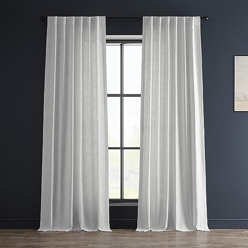 HPD Half Price Drapes FHLCH-VET13191-84 ciężka sztuczna lniana zasłona (1 panel), 50 x 84, ryż biały