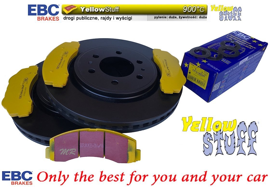 Przednie klocki YellowStuff + tarcze hamulcowe EBC seria Premium Lincoln Navigator 2011--