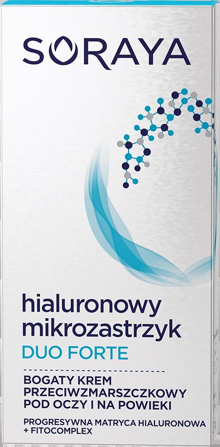 Soraya Hialuronowy Mikrozastrzyk Duo Forte 15 ml Bogaty krem przeciwzmarszczkowy pod oczy DARMOWA DOSTAWA DO KIOSKU RUCHU OD 24,99ZŁ