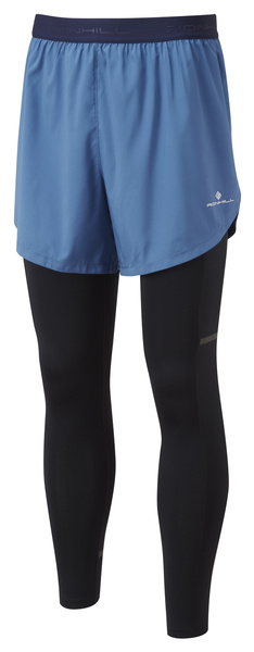 RONHILL Legginsy biegowe męskie LIFE TWIN TIGHT niebieskie