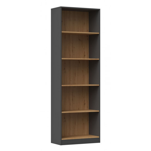Regał Z Półkami Na Książki Antracyt + Dąb Artisan M7-P02