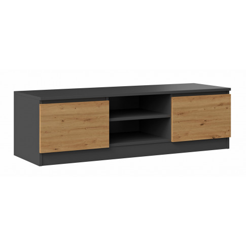 Industrialna szafka RTV antracyt + dąb artisan E7-B51