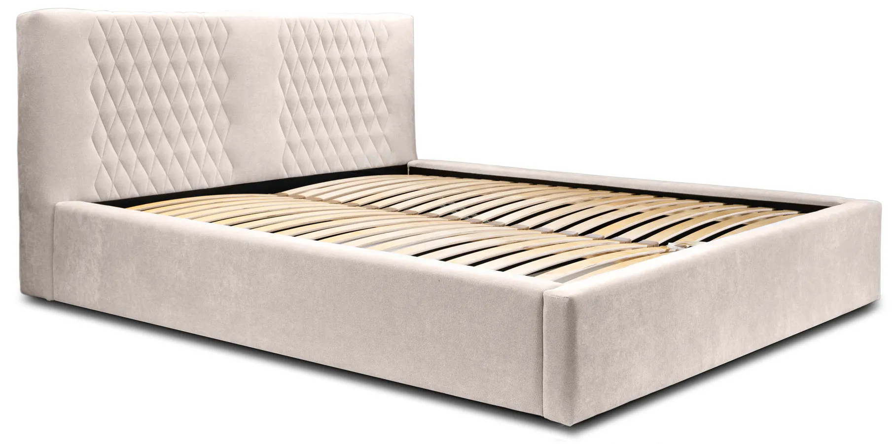 Podwójne łóżko tapicerowane z pikowanym zagłówkiem 180x200 M0-R24