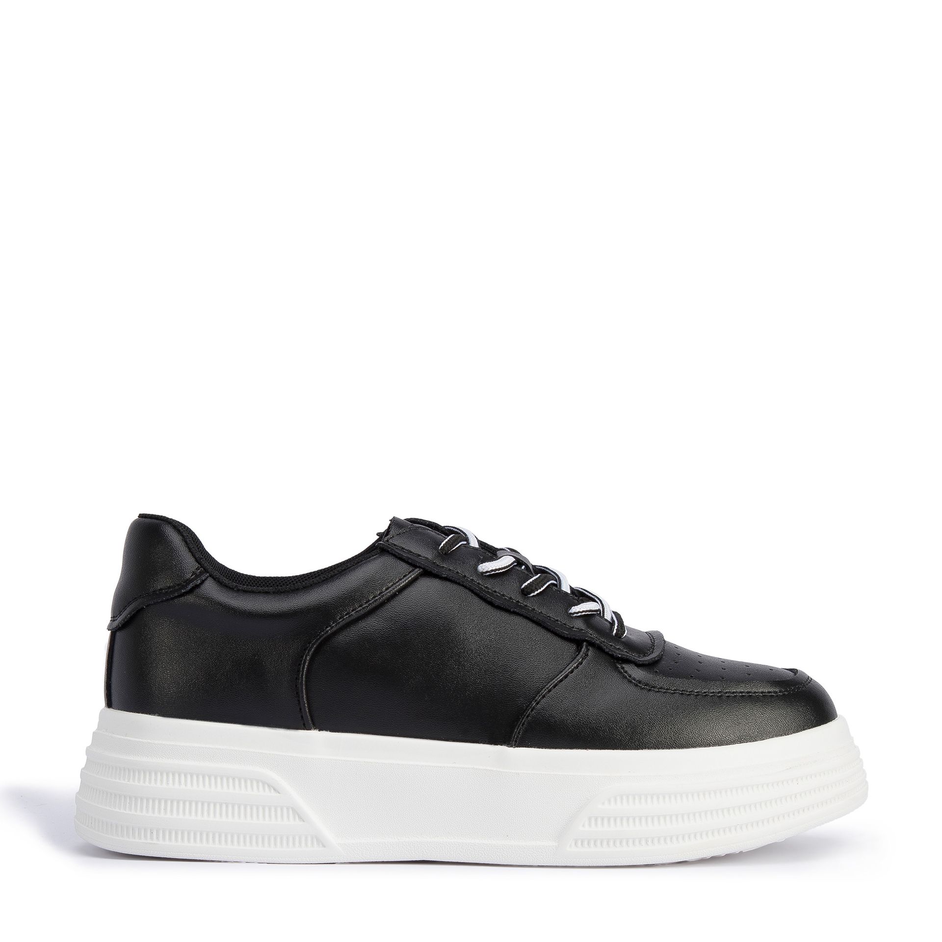 Damskie sneakersy skórzane na lekkiej platformie
