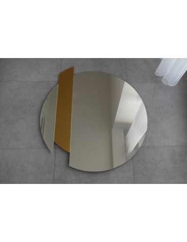 Okrągłe lustro dekoracyjne ze złotym paskiem - BONA, Dostępne wymiary: Średnica 70cm