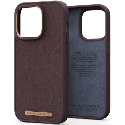 Njord by Elements Etui do iPhone 14 Pro Dark Brown z prawdziwej skóry