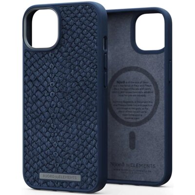 Njord by Elements Etui ze skóry łososia do iPhone 14 niebieski