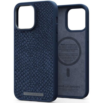 Njord by Elements Etui ze skóry łososia do iPhone 14 Pro Max niebieski