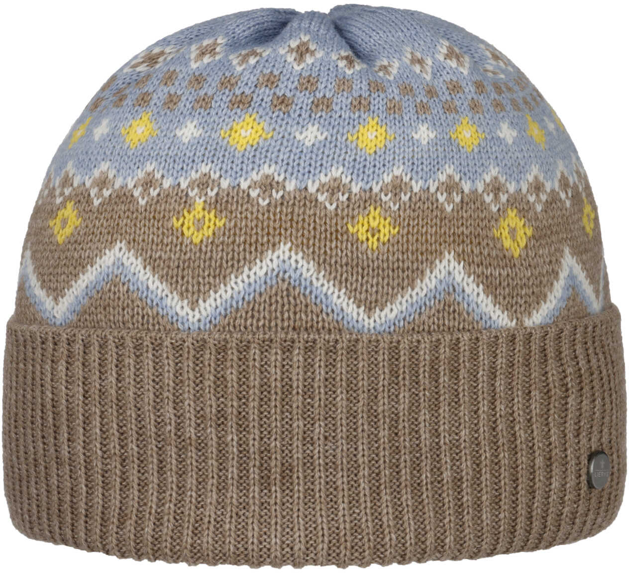 Czapka z Mankietem Hallabro by Lierys, ciemnobeżowy, One Size