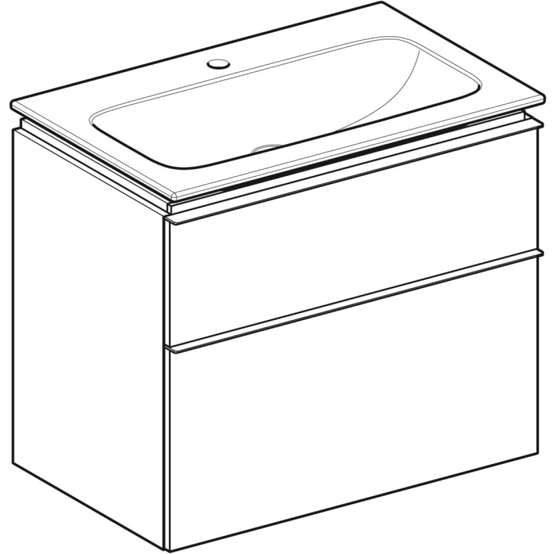 Geberit iCon Zestaw Umywalka meblowa z szafką podumywalkową 75x48 cm biały/biały połysk/chrom 502.336.01.2 