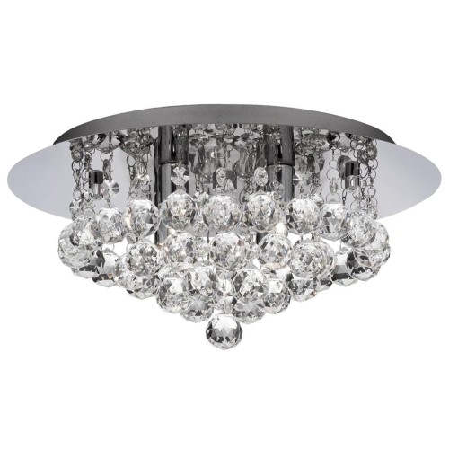 Searchlight Lampa sufitowa Hanna chrom kryształowe kule, 35cm