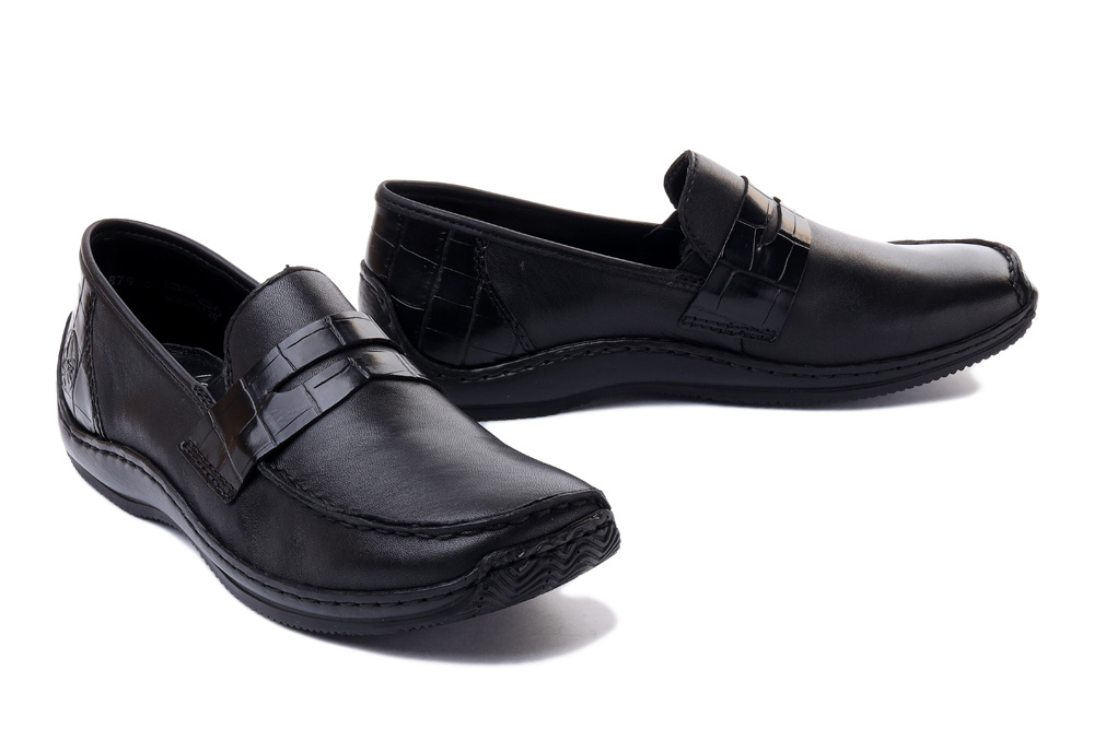 RIEKER L1752-00 black, półbuty damskie - Rieker