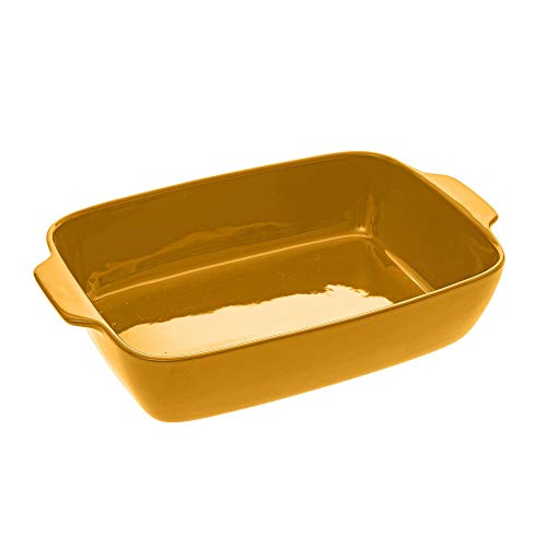 Naczynie do zapiekania ceramika 40 x 26 cm żółte 151441B
