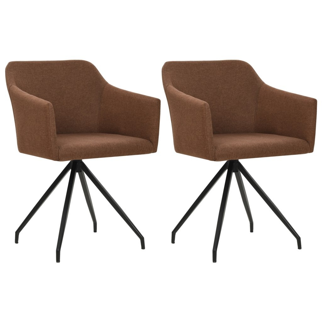 vidaXL Krzesła do jadalni, 2 szt., obrotowe, brązowe, materiałowe