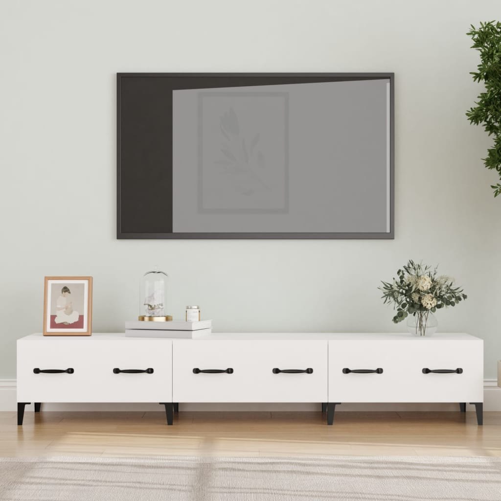 Lumarko Szafka pod TV, biała, 150x34,5x30 cm, materiał drewnopochodny