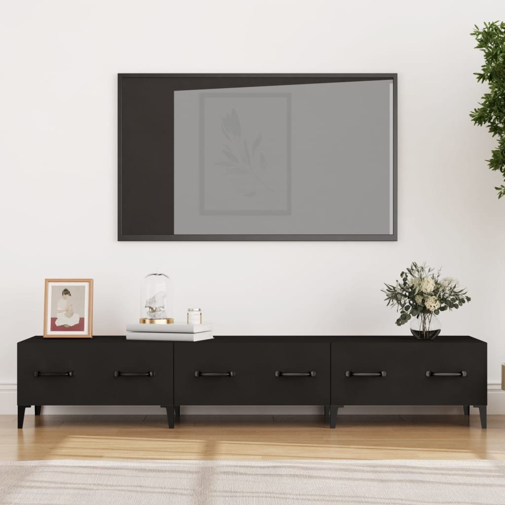 Lumarko Szafka pod TV, czarna, 150x34,5x30 cm, materiał drewnopochodny