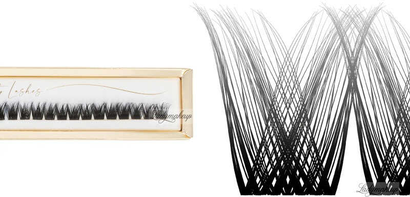 Many Beauty - Infinity Lashes Nr. 02 - Kępki rzęs na długim bezbarwnym pasku - 26 sztuk - C-9mm