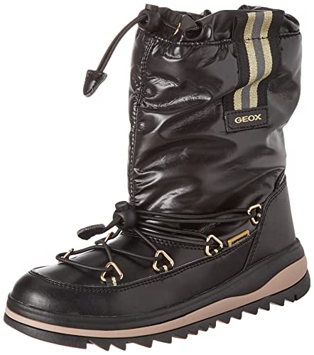 Geox Dziewczęce J Adelhide Girl B AB kozaki, Czarny/z?oty, 33 EU