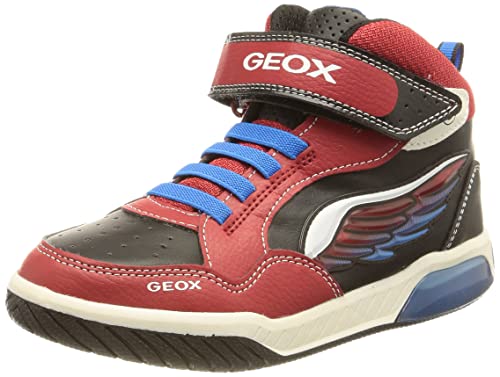 Geox Chłopięce J Inek Boy D sneakersy, czerwony czarny (Red Black), 30 EU