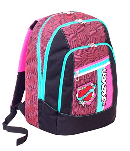 Seven Zaawansowany plecak szkolny - Rebel Girl - Fuxia - 30 l - wkładki odblaskowe, różowy, Plecaki plecakowe