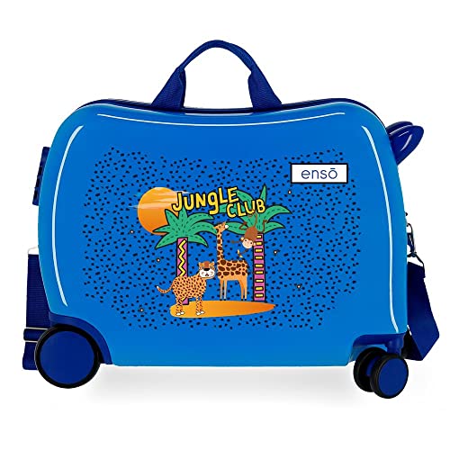 Enso Jungle Club dziecięca walizka niebieska 50 x 38 x 20 cm sztywne ABS kombinowane zamknięcie boczne 34 l 1,8 kg 4 koła