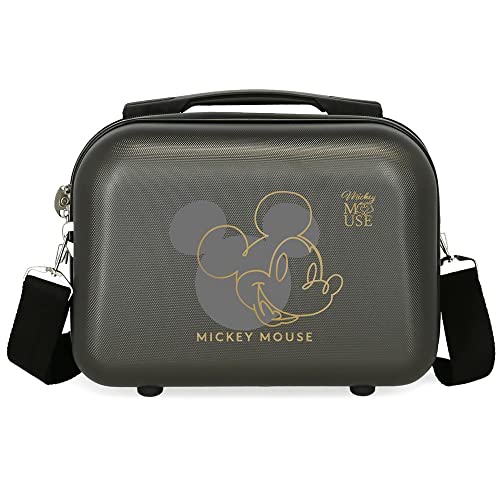 Disney Mickey Outline Neceser Adaptacyjny z Obudowa na messenger Czarny 29x21x15 cms Sztywny ABS 9,14L 0,6 kg, czarny, kosmetyczka z paskiem na ramię