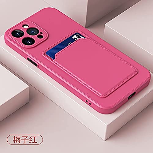 Miękkie silikonowe etui na telefon komórkowy iPhone 13 Pro Wallet Card Holder Cover, liliowy, Modny, prosty i zaawansowany
