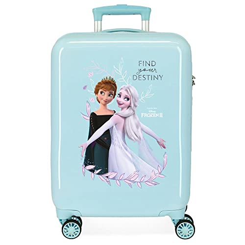 Disney Frozen Memories walizka kabinowa niebieska 38 x 55 x 20 cm sztywny ABS zamek szyfrowy z boku 34 l 2 kg 4 podwójne koła