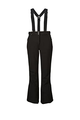 Killtec Damskie spodnie narciarskie/softshell z ochroną krawędzi, pas śnieżny i odpinane szelki Thônes WMN Ski Sftshll PNTS C, czarne, 38, 36414-000