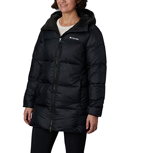 Columbia Damska kurtka z kapturem Puffect Mid ?redniej d?ugo?ci, Czarny, M