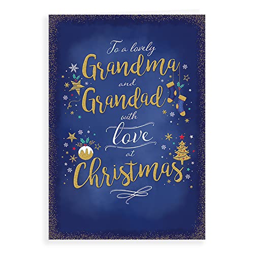 top Nowoczesna kartka świąteczna dla babci i dziadka - 23 x 15 cm - Piccadilly Greetings