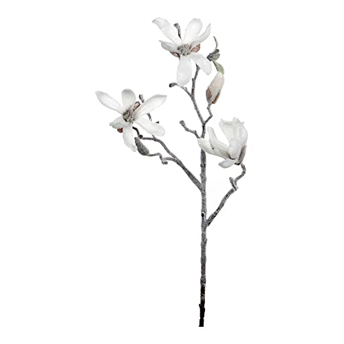 NO DISPONIBLE 1011360 Sztuczna Roślina Magnolia Kolor Biały Umieszczony 43cm Wysoki, Wielobarwny, Wyjątkowy