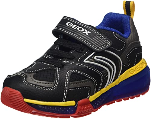 Geox J Bayonyc Boy A - Sneakersy Chłopcy, Czarny (Black/Multicolor), 28 EU
