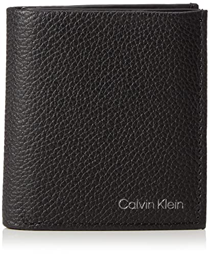 Calvin Klein Męskie ciepłe potrójnie składane 6CC W/portfele na monety, Ck Black, jeden rozmiar